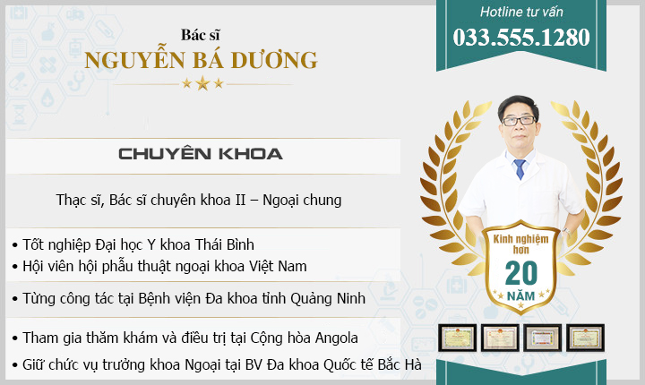 Thạc sĩ, Bác sĩ chuyên khoa II – Ngoại chung, Nguyễn Bá Dương - Hội viên hội phẫu thuật ngoại khoa Việt Nam