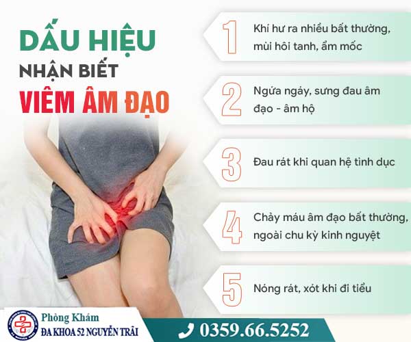 dấu hiệu viêm âm đạo